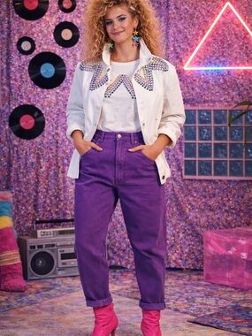 Vintage Beaded Jean Jacket and Shirt Set